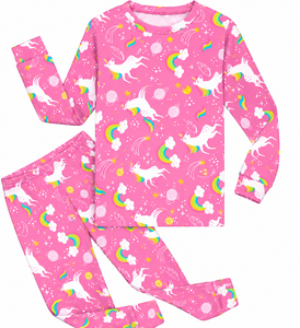 Guai Bamboo Girls <strong>Unicorn</strong> Pajama Set Soft Kids Sleepwear Long Sleeve Toddler <strong>PJs</strong> for Home Wear - Product Image 2