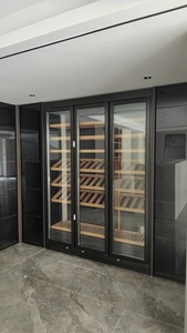 Enfriador de vino y bebidas con puerta de vidrio de doble capa personalizado de gama alta con control climático con elegante gabinete de bodega - Product Image 4