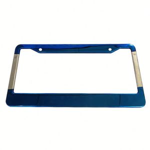 Marco de Matrícula de Aluminio con Impresión UV Azul, Doble Orificio con Tornillos, Logotipo Personalizado - Product Image 4