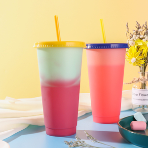 Botellas <span class=keywords><strong>de</strong></span> Agua <span class=keywords><strong>de</strong></span> Plástico Reutilizables con Popote Vasos para Bebidas Frías que Cambian <span class=keywords><strong>de</strong></span> Color con la Temperatura 710ml Vasos Mágicos Regalos <span class=keywords><strong>de</strong></span> <span class=keywords><strong>Cumpleaños</strong></span> - Product Image 2