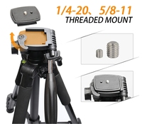 Trépied laser télescopique Huepar Rotary TPD14 1,5 kg avec niveau à bulle, fixation à vis 1/4 " 5/8 ", hauteur 1,4 m