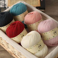 4ply Thick Ring Spun Wool/Acrylic Blended Yarn Hand Knitting Scarf Sweater Hat Dyed Pattern Anti-Static Alkali-Proof