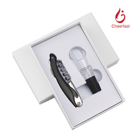 Nouvelle conception vin tire-bouchon ouvre-cadeau ensemble accessoires réutilisables boîte-cadeau Kit de verseur de vin 2 pièces ensemble d'accessoires de vin