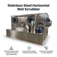 Fabricante de Equipos Industriales de Control de Contaminación del Aire y Gases de Escape, Depurador Horizontal de Acero Inoxidable Anticorrosión