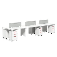 Meubles de bureau modernes avec cloison de séparation, armoire à tiroirs mobile pour poste de travail de bureau multi-personnes