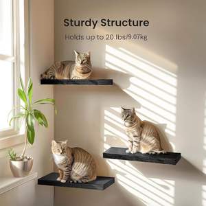 Lot de 4 étagères murales flottantes de 40 cm, petites étagères suspendues en bois avec supports invisibles, étagères de rangement rustiques noires pour salle de bain - Product Image 5