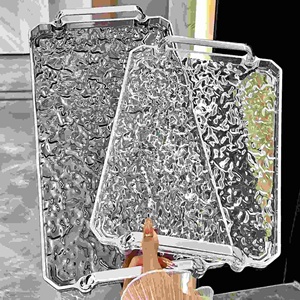 Manufacturer's Wholesale Custom Size Clear Acrylic Serving Tray with Handles Silicone Food Container with Lids <b>for</b> Serving Foods - Product Image 1