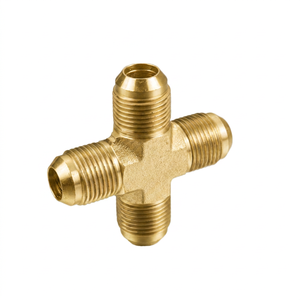 Raccord en T de traversée mâle forgé en laiton haute pression avec écrou de blocage, raccord évasé 37, adaptateur hydraulique, raccords de tuyauterie - Product Image 1