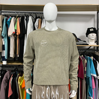 Pull ras du cou côtelé à logo brodé sur mesure Vente en gros 400 GSM Vintage Boxy Sweat-shirt ras du cou pour hommes