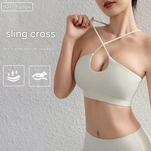 Conjunto de Yoga de 3 Piezas para Mujer con Logotipo Personalizado, Sensación de Desnudez, Sujetador Halter, Pantalones Cortos de Cintura Alta, Control de Abdomen, Pantalones Acampanados, Spandex/Nailon - Product Image 1