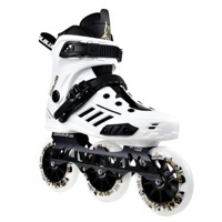 Patins à Roues Alignées Unisexe à Taille Fixe, Coque Rigide, 3 Roues, pour Fitness, Freestyle Urbain, Course de Vitesse et Slalom pour Adulte