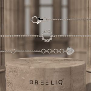 Bracelet en or blanc massif 14 carats avec diamants circulaires pour femme, élégant, chaîne à maillons ouverts, bijoux minimalistes, cadeau délicat - Product Image 2