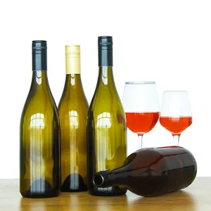Famlink Bordeaux Wijnflessen 750 Ml Glas Antiek Groene Wijnfles Ontwerp Voor Rode Wijn