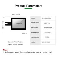 Panel Táctil Capacitivo Proyectado de 10.4 Pulgadas, Pantalla Táctil PCAP, Sensor CTP de Vidrio, Sensor de Pantalla Táctil Múltiple