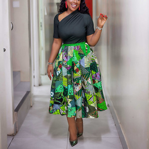 Conjunto de Dos Piezas Elegante y Moderno con Top Asimétrico Africano y Falda Estampada, Estilo Europeo y Americano, Primavera 2026 - Product Image 4