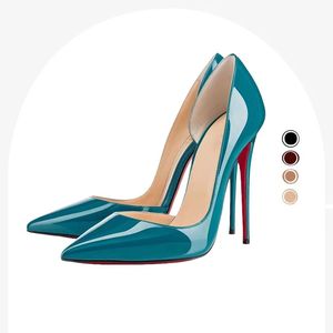 Escarpins de créateur <span class=keywords><strong>en</strong></span> cuir verni à semelle rouge, à bout pointu, à talons hauts, pour <span class=keywords><strong>femme</strong></span>, pour le bureau, décontractés, soirée, fête, formels - Product Image 6