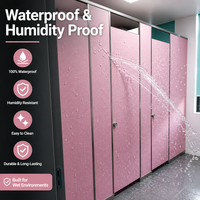 Cubículo de Baño Moderno y Ecológico con Panel HPL, Indicador LED, Fácil Instalación, Diseño Impermeable y Personalizable