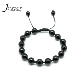 Fashion <strong>Wax</strong> Cord Jewelry Wholesale Natural Obsidian <strong>Stone</strong> <strong>Bracelet</strong> for Men - Product Image 1