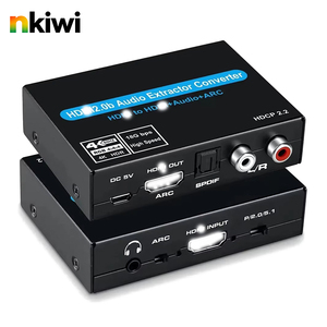 Extracteur audio HDMI 2.0b compatible HDCP2.2 en métal 4K 60Hz avec sortie <span class=keywords><strong>ARC</strong></span> SPDIF <span class=keywords><strong>RCA</strong></span> 3,5 mm pour barre de son, amplificateur et décodeur HDTV - Product Image 1
