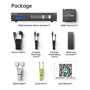 MT-VIKI 4K 60hz 8x8 8x16 HDMI matrice su Ethernet + 8 HDBaseT ricevitori, disponibile per 4x4 16x16 32x32 36x36 72x72