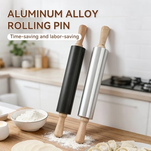 Rodillo de Aluminio Antiadherente y Ecológico para Amasar, Rodillo para Pizza y Repostería, Herramienta de Cocina Resistente - Product Image 1