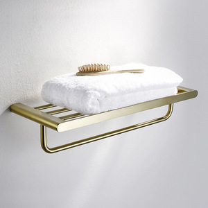 Porte-serviettes en acier inoxydable doré 304, étagère de salle de bain, barre de toilette, accessoire de quincaillerie - Product Image 1