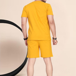 Ensemble deux pièces pour homme à prix avantageux, ensemble de jogging pour homme, ensemble de shorts de sport d'été 100% coton pour homme, ensemble deux pièces à prix bas - Product Image 5