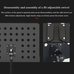 Nuovo Design di Leggio Musicale Grande con Pannello Nero, Altezza e Angolazione Regolabili per Esibizioni di Violoncello - Product Image 5