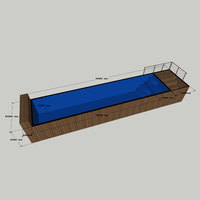 Conteneur d'expédition personnalisé en fibre de verre FRP hors sol de 20 pieds piscines maison unique pour adultes conception extérieure de petite taille