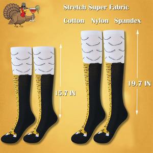 Harajuku Kawaii divertido <span class=keywords><strong>pollo</strong></span> pierna Fitness muslo <span class=keywords><strong>medias</strong></span> mujer chica rodilla calcetines altos colorido Logo diseño largo vestido estilo - Product Image 3
