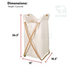 Cesta de ropa sucia de bambú de diseño moderno Cesta de ropa sucia para lavandería - Product Image 5