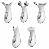 Dispositivo de Cuidado de Belleza Multiusos 5 en 1 con Cabezales Intercambiables y Tres Modos de Luz, Herramienta Recargable para el Cuidado del Cuello y la Cara