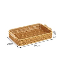 Boîte de rangement à bas prix pour fruits tissés en plastique rotin plateau de fruits panier organisateur Snack panier