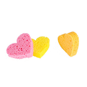Esponja Facial de Celulosa Comprimida en Forma de Corazón, Esponja Linda para Limpiar el Rostro y Remover Maquillaje para el Cuidado de la Piel - Product Image 3