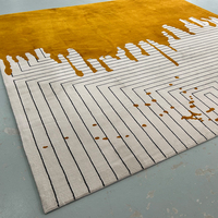 High Quality Handmade Acrylic Carpet Living Room Large Dark Yellow Color Wholesale Price Area Rugs