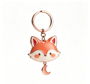 Cute Fox Enamel Metal Key Chain Rose Gold <b>Keyring</b> Animal Pendant Bag <b>Charm</b> Gift - Product Image 1