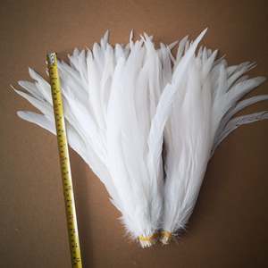 Pluma <span class=keywords><strong>de</strong></span> cola <span class=keywords><strong>de</strong></span> gallo <span class=keywords><strong>blanca</strong></span> blanqueada natural barata al por mayor <span class=keywords><strong>de</strong></span> BOHO para la decoración del vestido del carnaval - Product Image 3