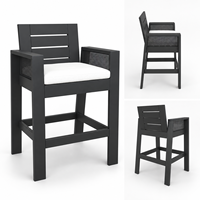 Ensemble de table et chaises de bar en aluminium pour extérieur, mobilier moderne de hauteur de comptoir pour patio avec coussins pour hôtel et restaurant