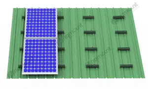 Trilho solar de alumínio para montagem hq, mini trilho solar de alumínio para telhado de metal, trapezoidal, montagem de painel solar