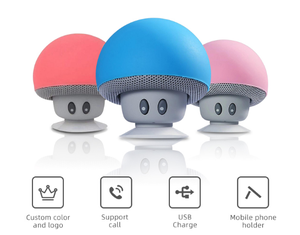 2019 Giá Rẻ Tùy Chỉnh Dễ Thương <span class=keywords><strong>Mini</strong></span> Âm Nhạc Silicone Loa Không Dây Đa Chức Năng Di Động Ngoài Trời Nấm - Product Image 1