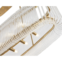 Lustre moderne en gros, luminaire de plafond de luxe en cuivre et fer, lampe en verre, suspension pour salon