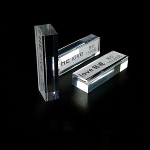 Étiquette de prix de bijoux de petite taille Panneau de prix en cristal transparent Bloc d'affichage d'étiquette de prix en acrylique - Product Image 2