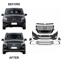 Pare-chocs avant W447 Vito V-Class Metris 2014-2023, conversion et mise à niveau facelift style W448 V300, kit carrosserie, calandre, tuning de fourgonnette