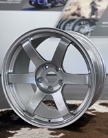 Jantes forgées JG polies à 5 branches, style JDM monobloc, à déport profond et concave, pour la plupart des véhicules de tourisme JDM – Amélioration