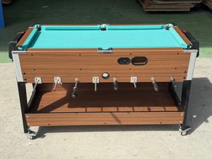 <span class=keywords><strong>Table</strong></span> de jeu multifonction 5-en-1 pivotante sur mesure de 1,65 m (billard, <span class=keywords><strong>football</strong></span>, hockey, tennis, bureau d'étude) avec roulettes et étagère de rangement – Vente en gros - Product Image 2