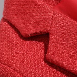 Women's Red Blazer Slim Fit Solid Color Wool Blend Professional <b>Suit</b> Jacket Size S - Product Image 4