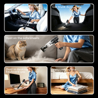 Aspirateur de voiture mini sans balais 13000 tr/min, aspiration puissante 15000 Pa, sans fil, alimenté par batterie, dépoussiéreur d'air en plastique