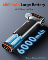 Souffleur d'air électrique sans fil WOLFBOX MF200 avec batterie amovible, super puissant, rechargeable, moteur sans balais, 3 vitesses réglables