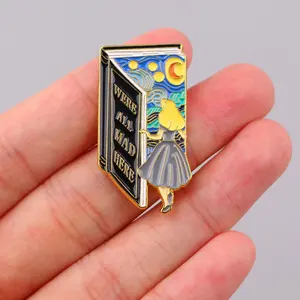 星空ブローチ女性用おとぎ話ガールエナメルピンバッジラペルピンバックパックアートジュエリーアクセサリーギフト - Product Image 5