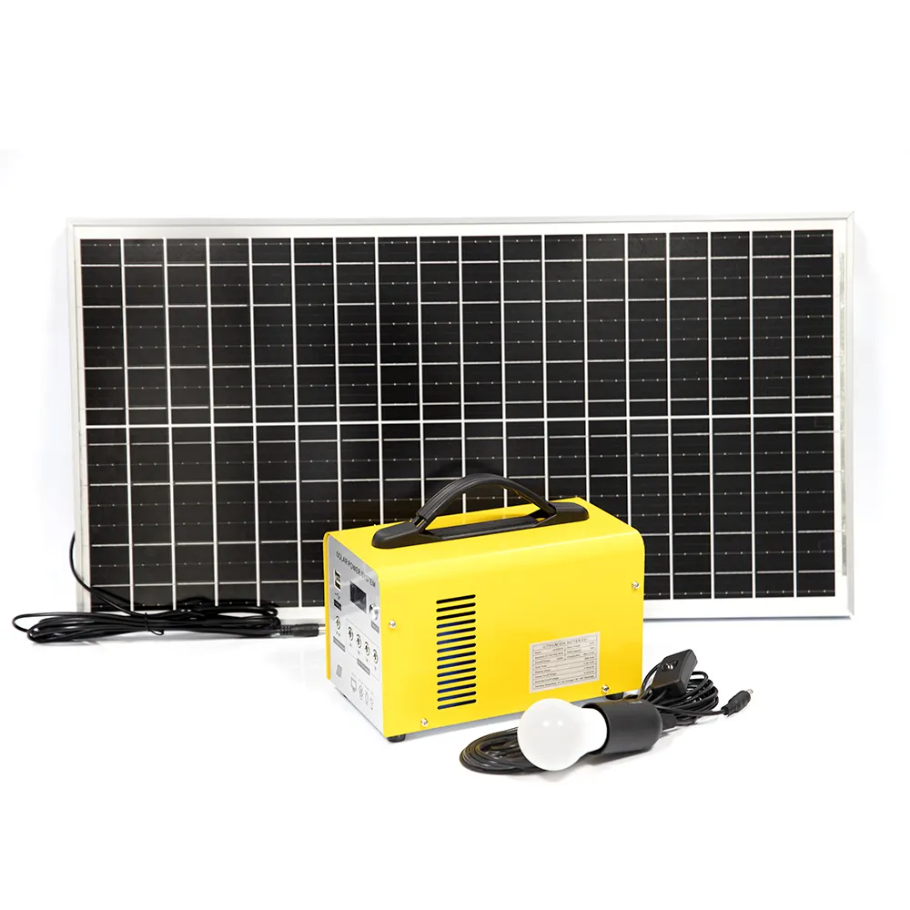 Kit lampu tenaga surya portabel Mini 12V 15ah, lampu Kemah sistem energi matahari berkemah luar ruangan